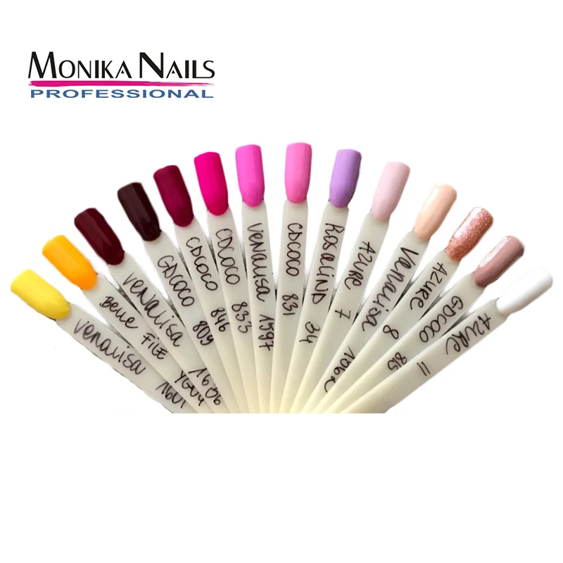 

45pcs Nail Art Tips Palette Sticks Display Polish Display Practice Sticks Tool with Metal Screw Split Ring Holder Showing Shelf