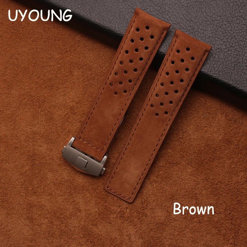 Качественный ремешок для часов из натуральной кожи 22 мм новый узор потертый