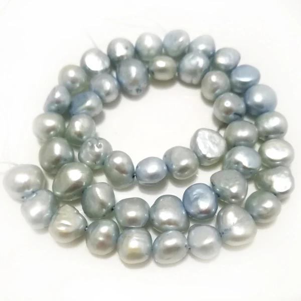 

16 inches 8-9mm Light Blue Natural Barqoue Nugget Pearl Loose Strand