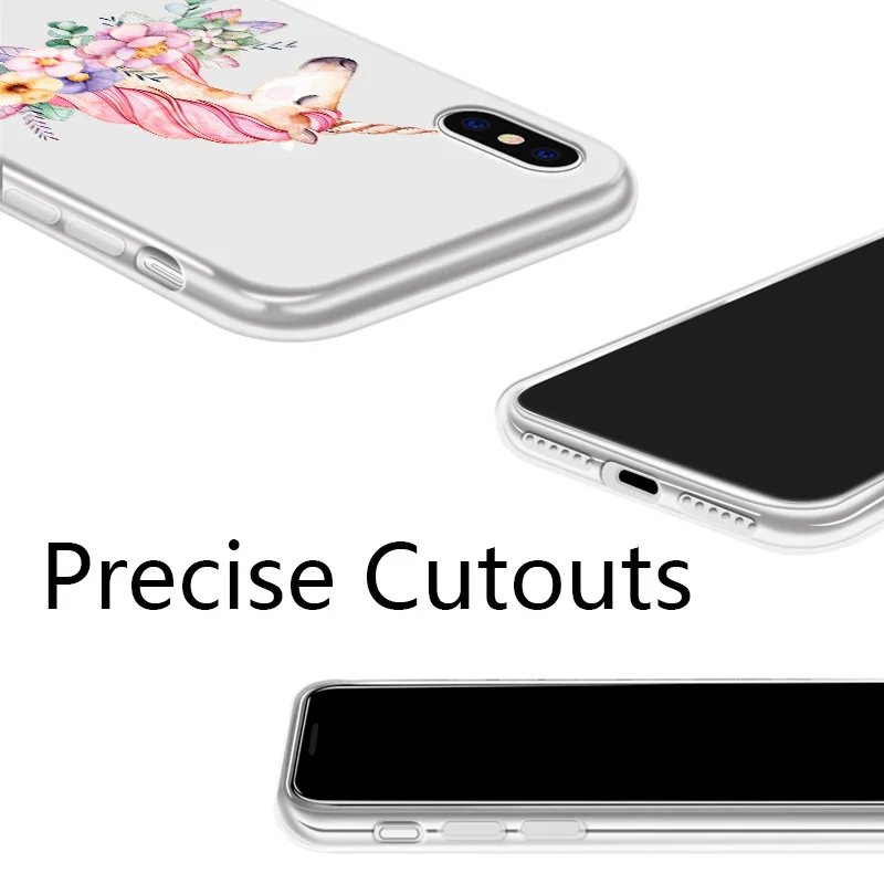 Милый чехол для телефона с рисунком единорога iPhone 5 5s SE XS XR 6 6S Plus Прозрачный ультра