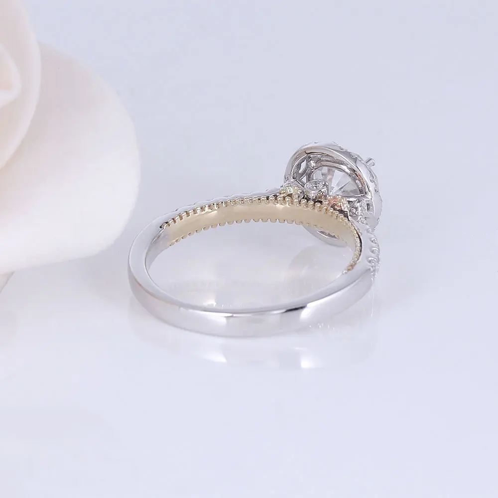 Помолвочные кольца Transgems 14K 585 белое и желтое золото 1ct 6X6mm F цветные Восьмиугольные