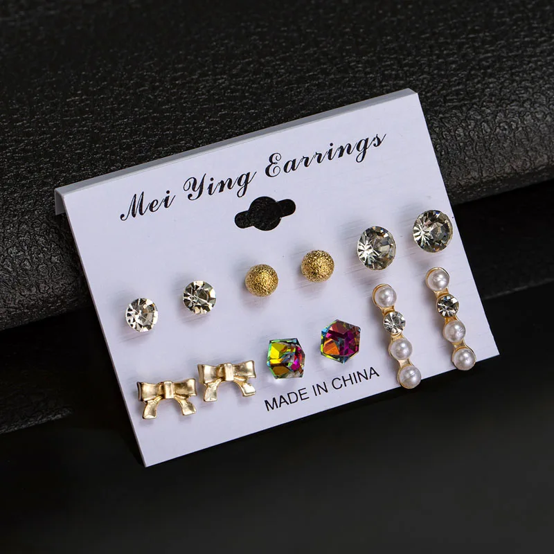 Crazy Feng Модный Маленький Комплект сережек для женщин и девочек, Кристальные серьги-гвоздики, индивидуальные вечерние модная Ювелирная серьга