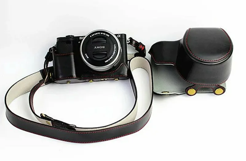 Чехол из искусственной кожи для камеры Sony Alpha A6000 A6300 16 50 мм Винтажный чехол в стиле