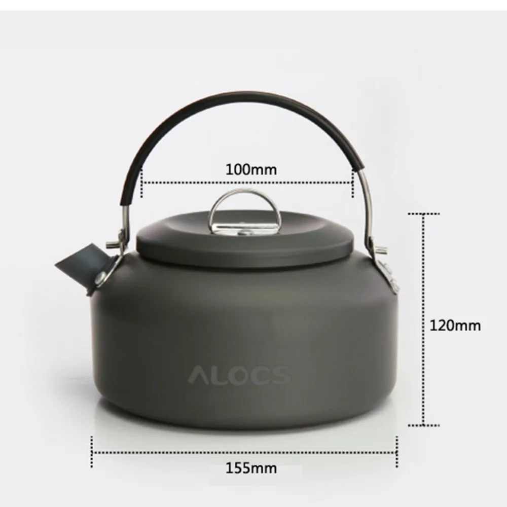 Alocs CW K03 Открытый чайник Кемпинг Пикник воды кофе горшок 1.4L алюминий Прямая