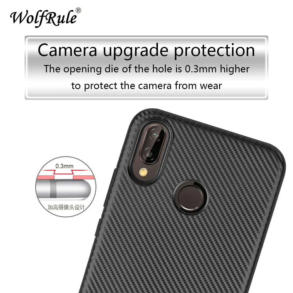 Wolfrole Huawei P20 Lite чехол Nova 3e роскошный с полной защитой из углеродного волокна Мягкий