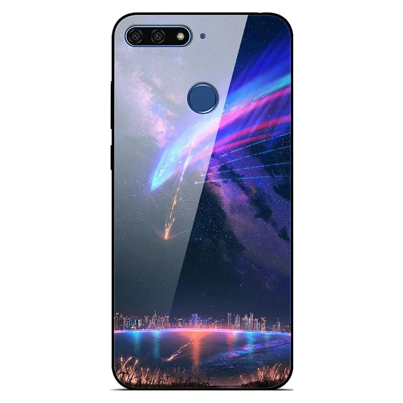 ATU-L31 чехол s для huawei Y6 Prime чехол из закаленного стекла с мультяшным принтом твердая задняя крышка для huawei Y6 Prime мягкий бампер