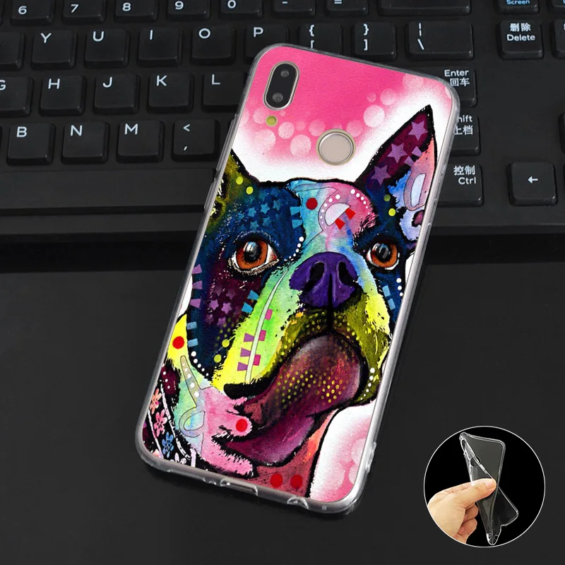 DREAMFOX L377 Puppy Dog Boston Terrier Soft TPU Silicone Case Cover For Huawei Honor 6A 6C 7X 9 10 P20 Lite Pro P Smart |