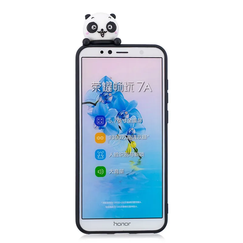 Чехол для Huawei Honor 7A Pro чехол Y6 2018 5 7 дюйма 3D единорог панда кукла игрушка мягкие