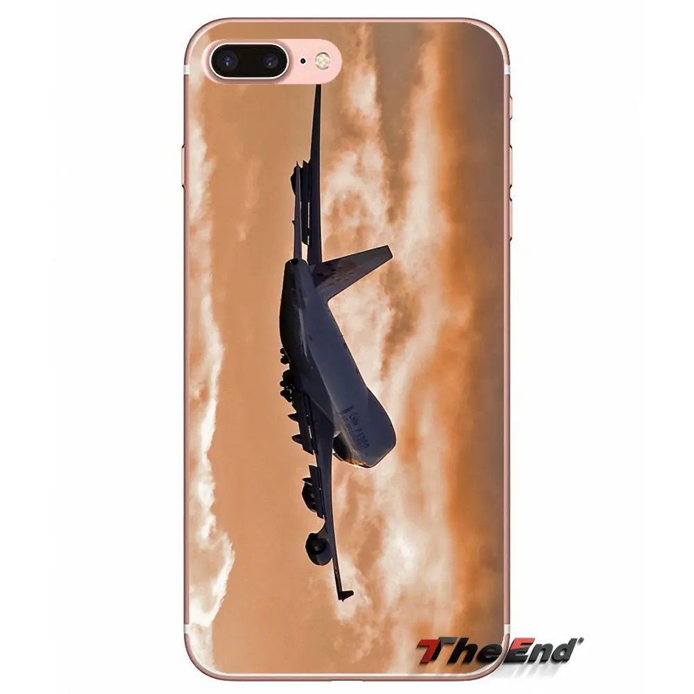 Мягкий чехол для iPhone X 4 4S 5 5S 5C SE 6 6S 7 8 Plus Samsung Galaxy J1 J3 J5 J7 A3 A5 2016 2017 Boeing 747 Flying Plane Sunset|case
