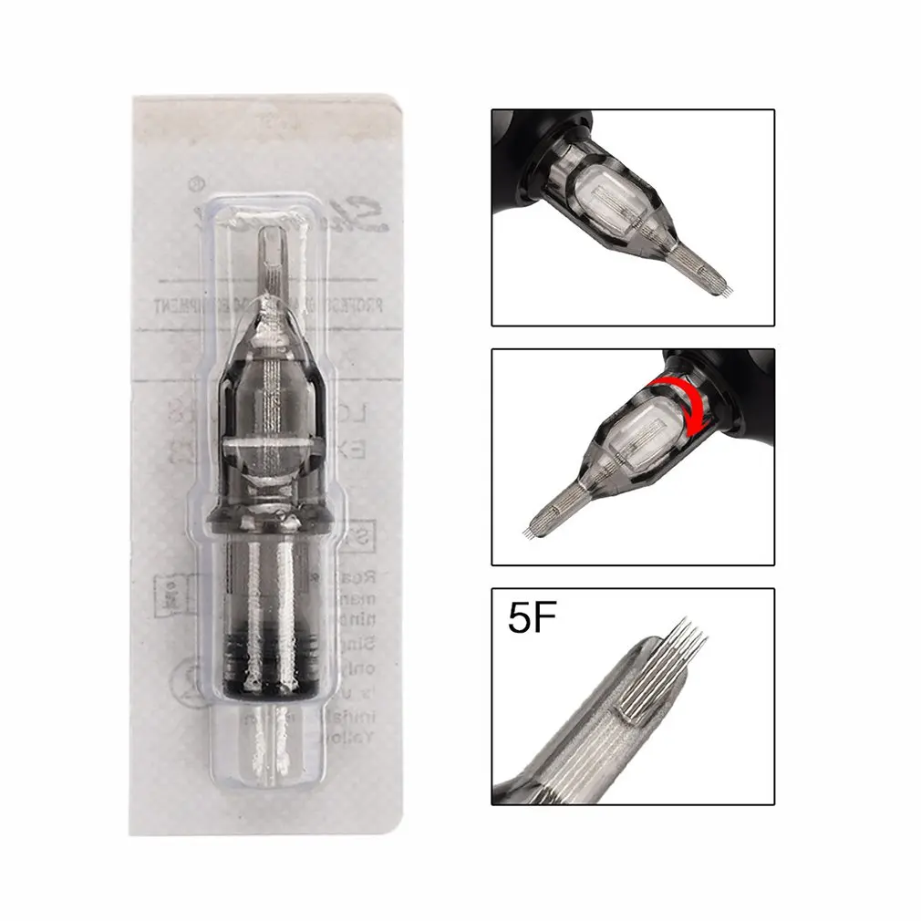 10 шт. тату картриджи иглы одноразовые полуперманентный макияж бровей Тату ручка