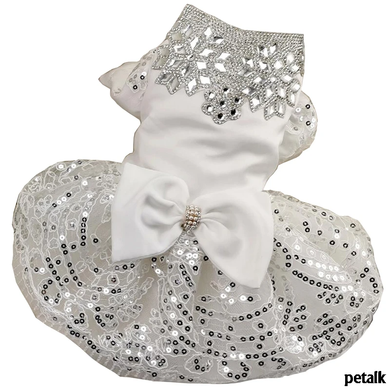 

Новые Роскошные свадебные платья для собак белая кружевная юбка с кошкой, платья принцессы для собак, кошек, одежда XS, S, M, L, XL