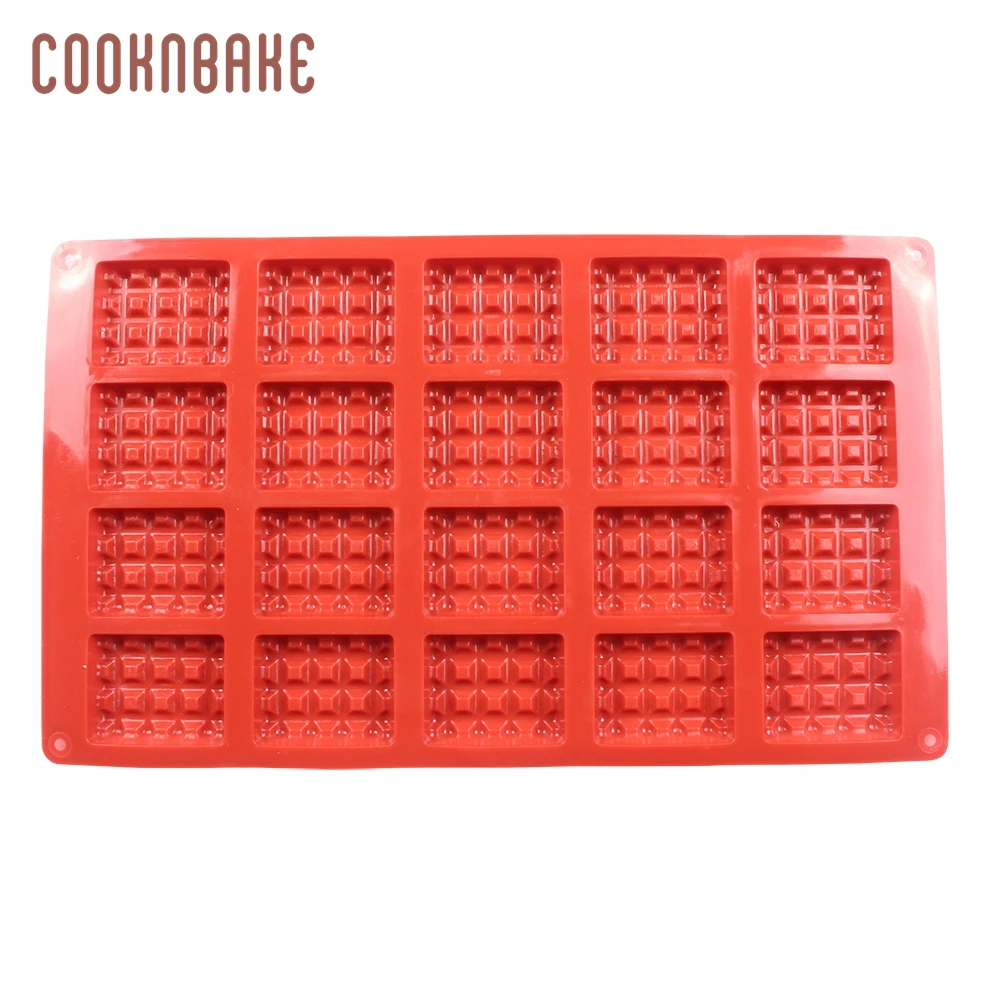 COOKNBAKE waffle biscuit mold silicone cake bakeware mould square cookies candy chocolate jello ice molds baking pastry model | Дом и сад