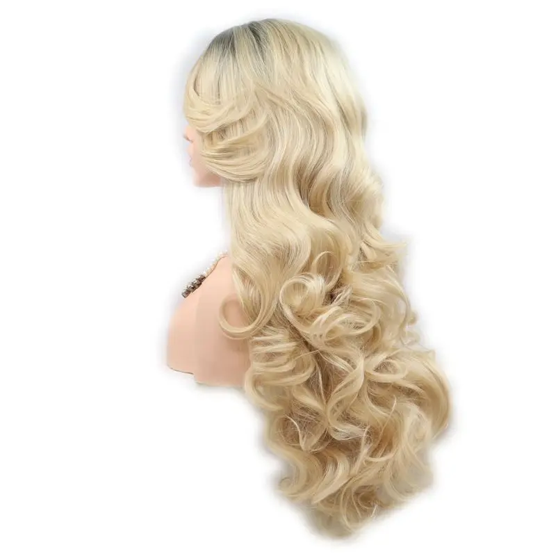 Парик для женщин с длинными волнистыми волосами и темными корнями|wave lace front wig|wave