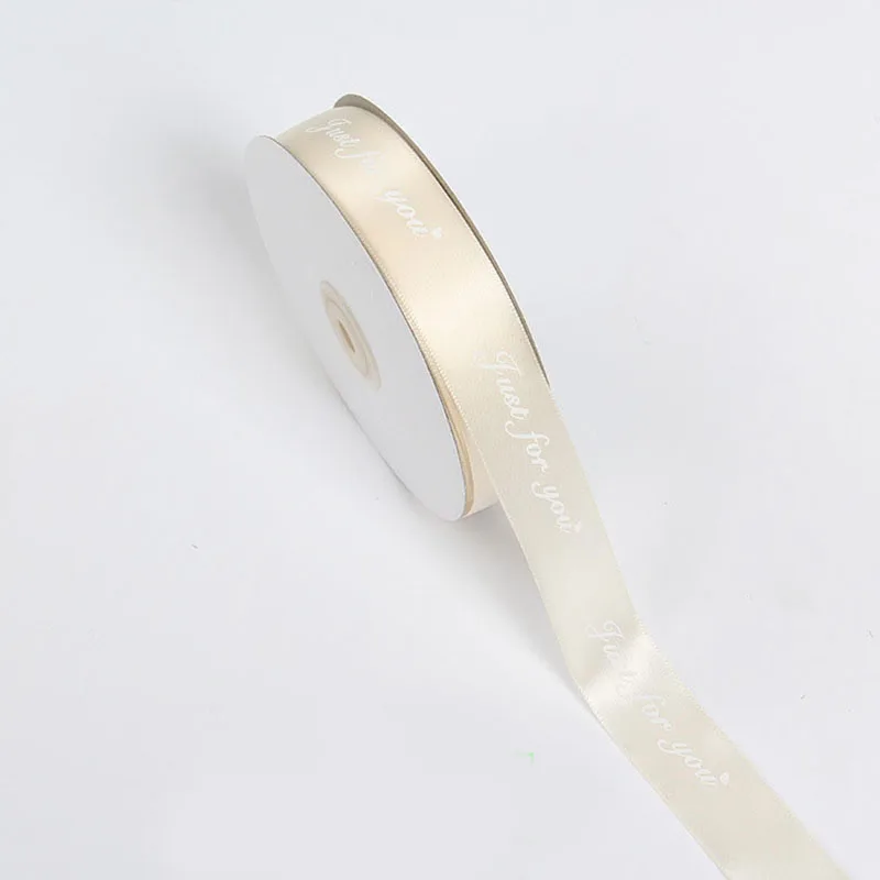 Just for you 2 5m/roll 25mm Just For You Printed Polyester Ribbon for Wedding Party Decorations DIY Handmade Bow Craft Ribbons Gifts Wrapping - Цвет: Just for you 2