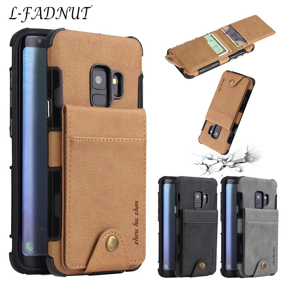 Роскошный чехол-бампер со слотом для карт Samsung Galaxy S9 Plus S8 S10 S10E противоударный