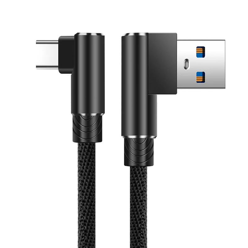 USB Type C кабель для быстрой зарядки Xiaomi Mi 9 8 pocophone f1 Wileyfox Swift 2 Plus 90 градусов L тип шнур