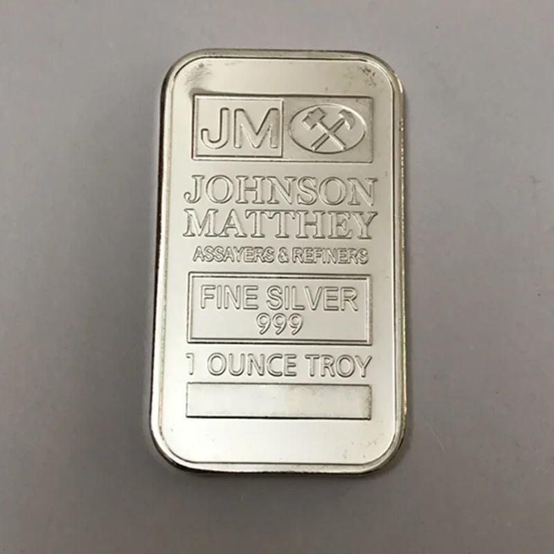 10 шт. немагнитные слитки Johnson Matthey JM из настоящего золота и серебра значки 50 мм x 28