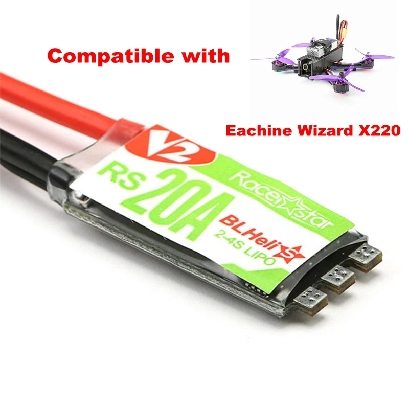 Racerstar RS20A V2 Новинка 20A Blheli_S OPTO 2 4S ESC поддержка Oneshot42 Multishot 16 5 Dshot600 для гоночных