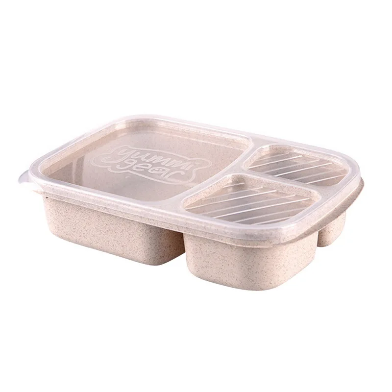 23.5x15x5cm beige IVYSHION соломенный контейнер для еды, Ланч-бокс для детей, школьная портативная коробка для бенто, подходит для походов, кемпинга, кухонных инструментов, столовая посуда - Цвет: 23.5x15x5cm beige