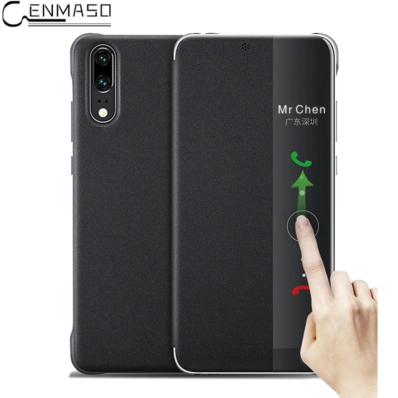 Для huawei P20 Pro Чехол из искусственной кожи умный вид защита окна откидная крышка для huawei P20 чехол для huawei P20 чехол Funda Coque