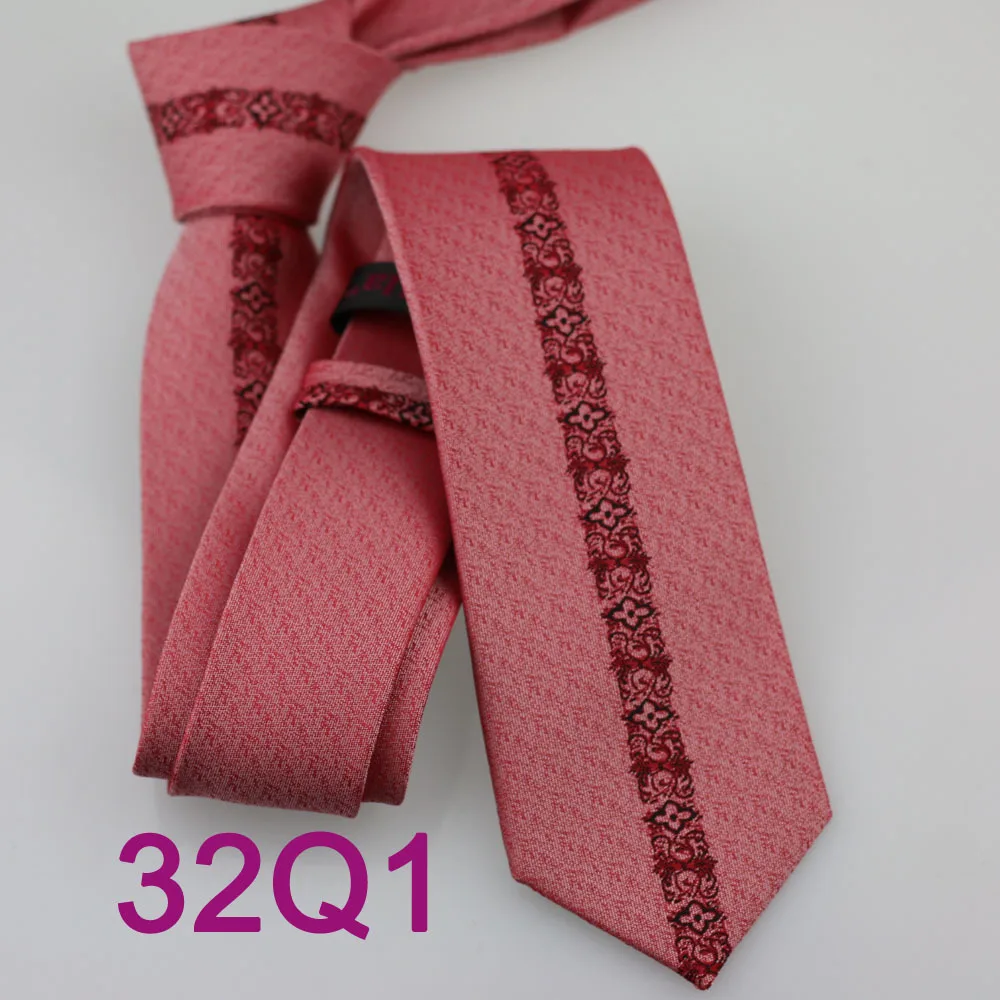 YIBEI Coachella Casual Dress Florals Novelty Ties Slim Skinny Narrow Corbatas Seda Jacquard Woven Microfiber Coral Pink Necktie |