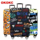 OKOKC эластичный плотный чехол с граффити для чемодана защитный чехол для чемодана подходит для чемодана 19 ''-32''