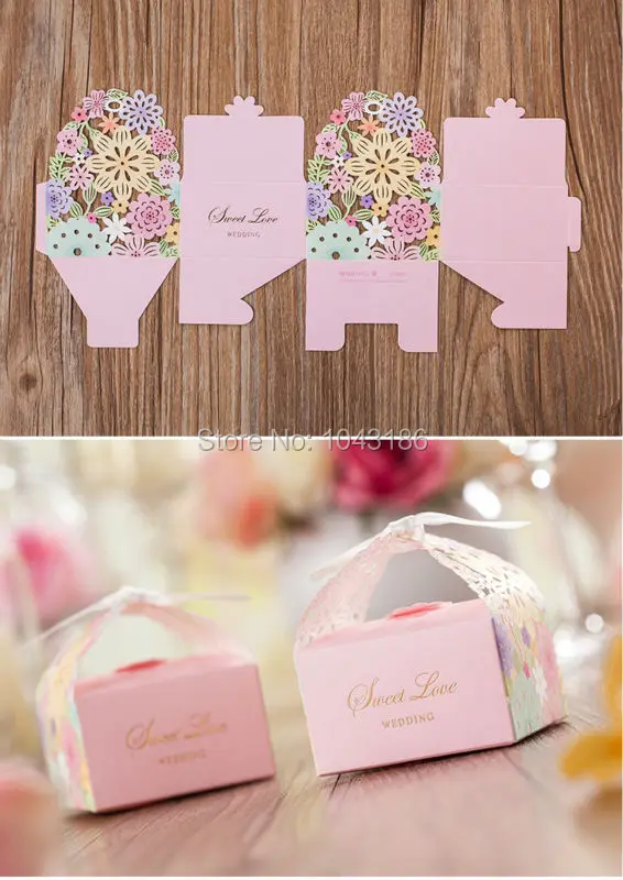 Свадебная Милая коробка -- красочный сувенир конфет для вечеринок лазерная резка