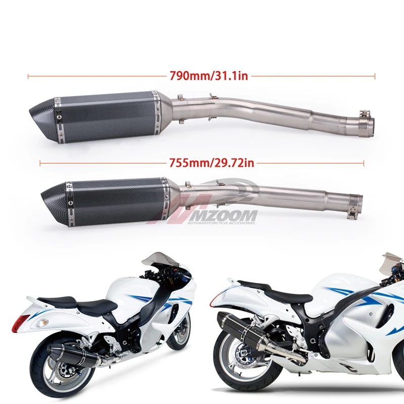 Motorcycle Exhaust Modified Muffler Middle Connector Link Pipe Slip On For Suzuki GSXR1300 2008-2015 Hayabusa GSX1300R | Автомобили и