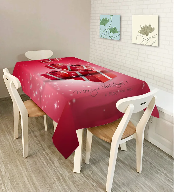 2019 Новогодняя Рождественская 3D скатерть водонепроницаемые кухонные обеденные