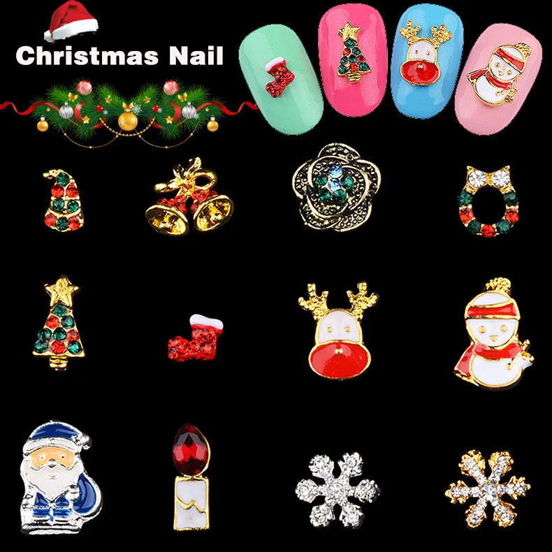 Новое поступление 10 шт./лот Рождественские Подвески из сплава для дизайна ногтей