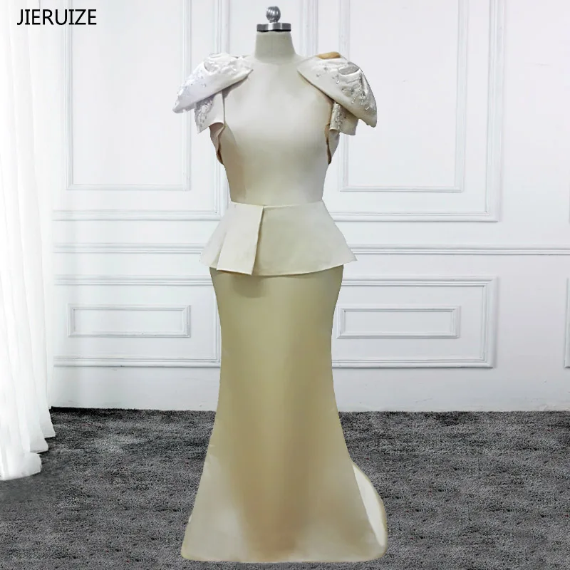 Женское вечернее платье Русалка JIERUIZE с баской бахромой и бантом из бисера|robe de