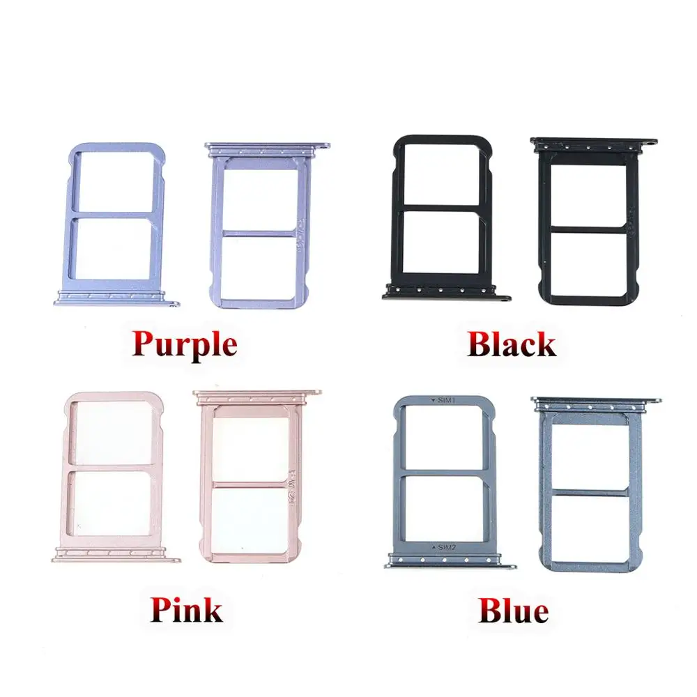 YuXi For Huawei P20 Pro SIM Card Tray Holder Slot Adapter Socket Dual Replacement Parts Black/Pink/Blue/Purple with Tool | Мобильные
