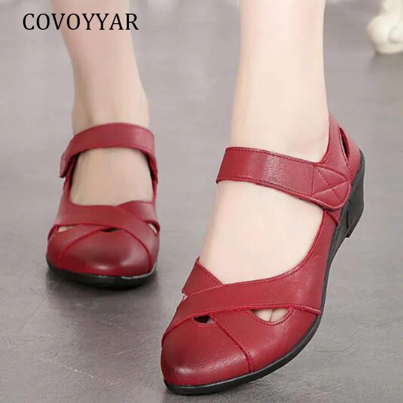 COVOYYAR в сдержанном стиле бабушка удобная женская обувь балетки на плоской подошве