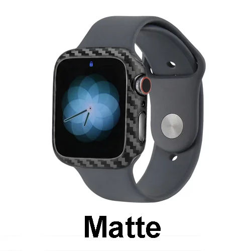 Matte MCASE Роскошный ультра тонкий из настоящего углеродного волокна для Apple Watch Series 4 44 мм Тонкий чехол рамка - Цвет: Matte