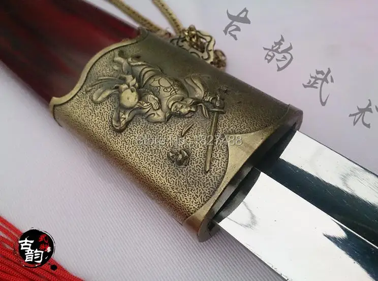 Wushu меч соревнований/китайский ушу/красивое лезвие/меч Лунцюань/красная