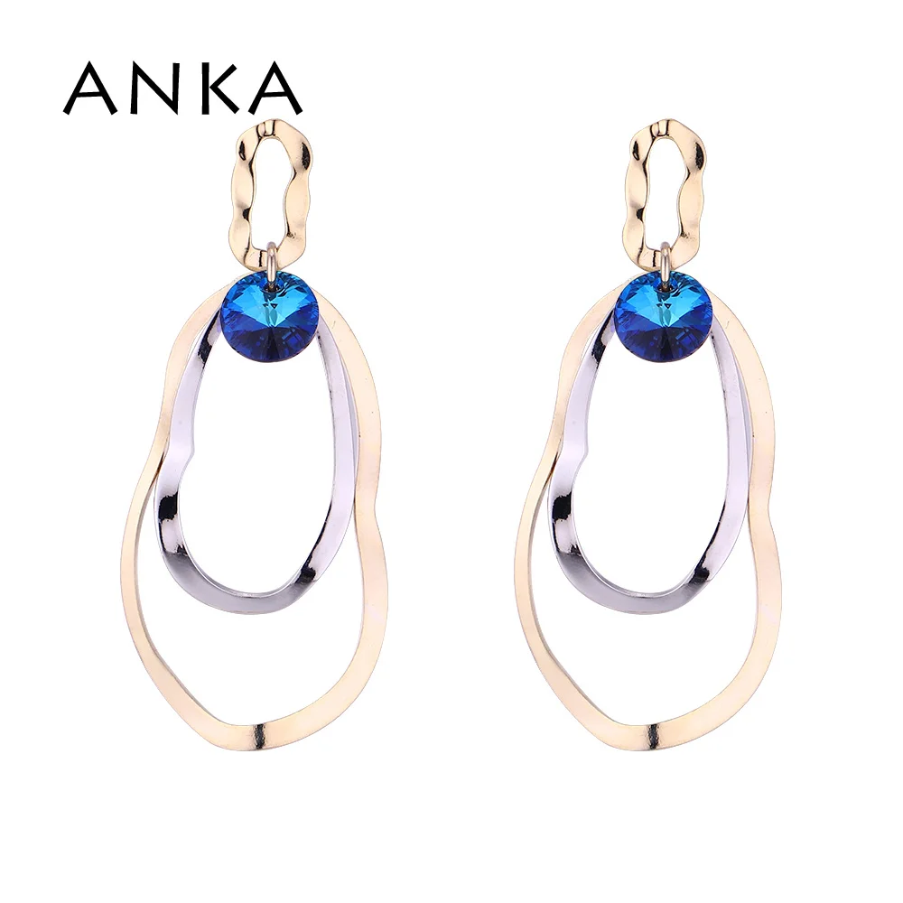 

ANKA Drop Tassel Austrian Crystal Earrings 2020 Style Crystal Color Bermuda Blue 001 With Crystals from Austria #136741