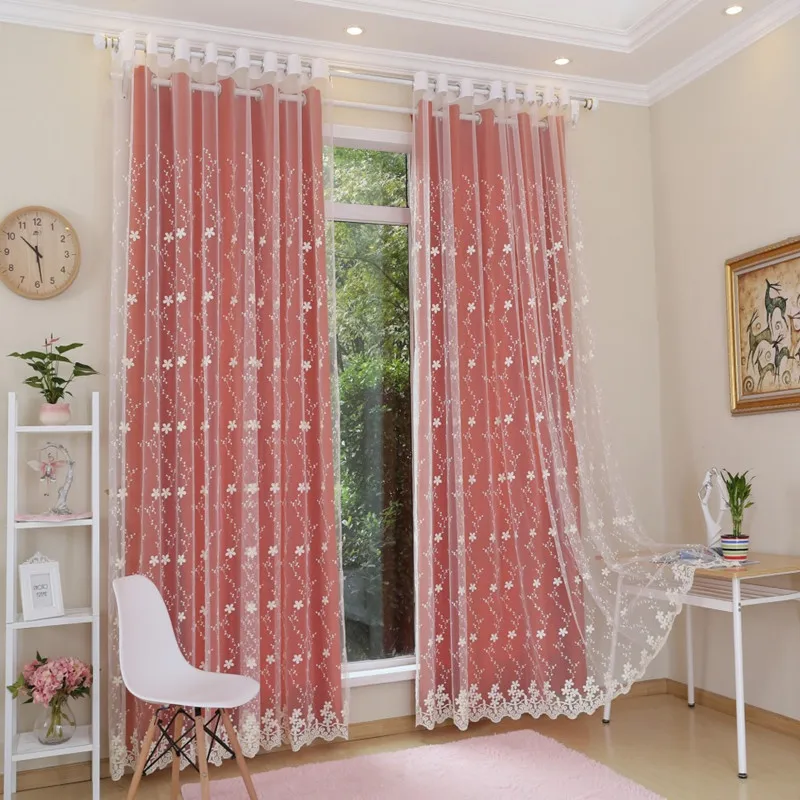 Молочные тюлевые шторы с вышивкой для гостиной спальни|embroidery curtain|bedroom curtainscurtain