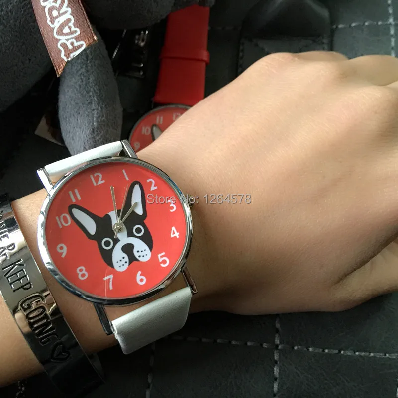 Стиль Newgate Mr Nipper Woof часы, Винтажный французский Бульдог Дизайн Простой Кожаный ремешок Кварцевые женские часы с рисунком собаки часы