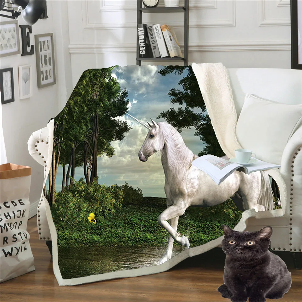 2 размера удобное мягкое бархатное плюшевое одеяло с мультяшным принтом