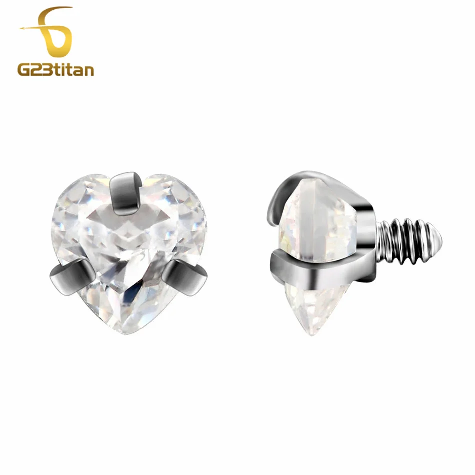 Шарики для пирсинга тела G23titan 16 г внутренняя резьба в форме сердца губ бровей