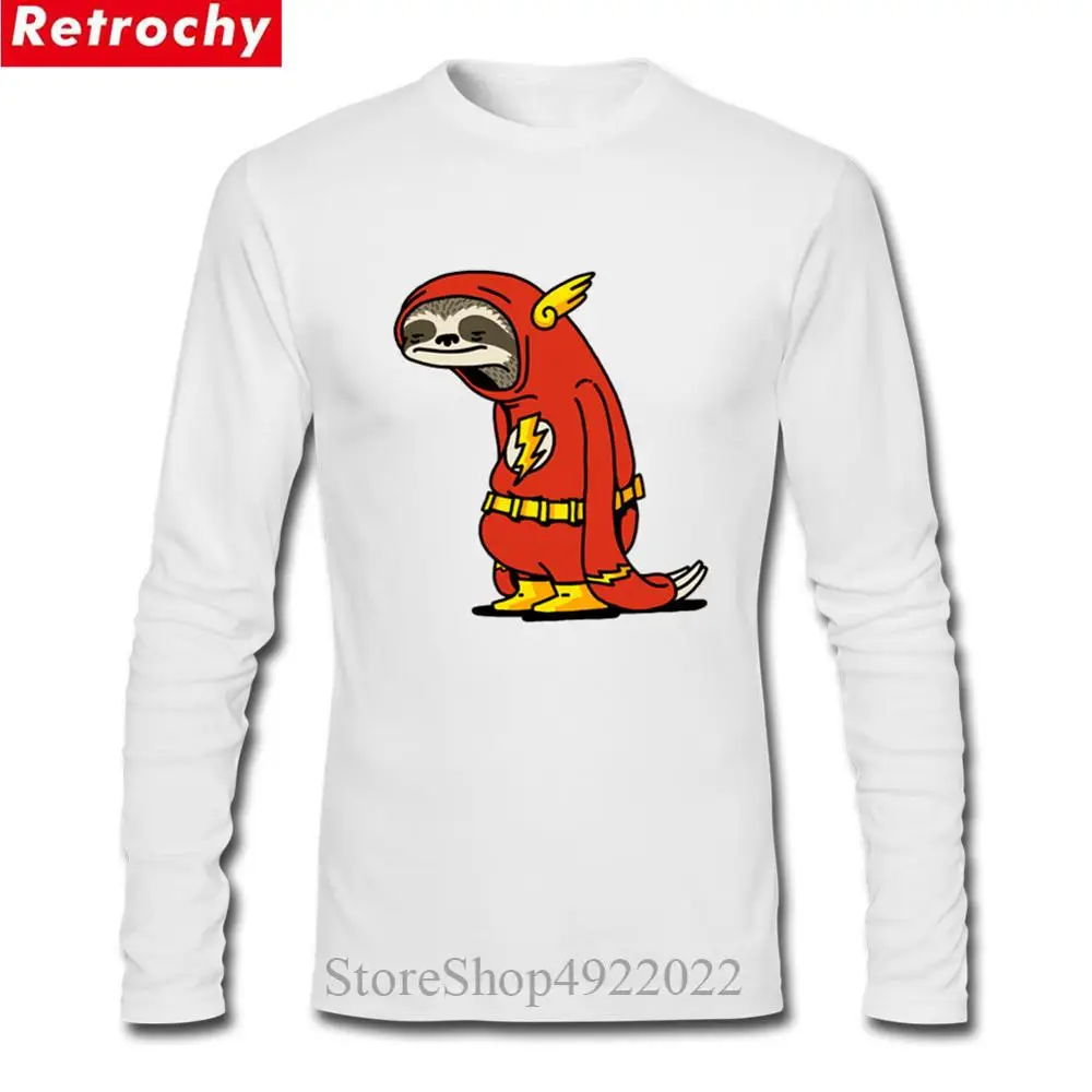 Мужская футболка с изображением Ленивца Humor lloth Красная из 100% хлопка | одежда