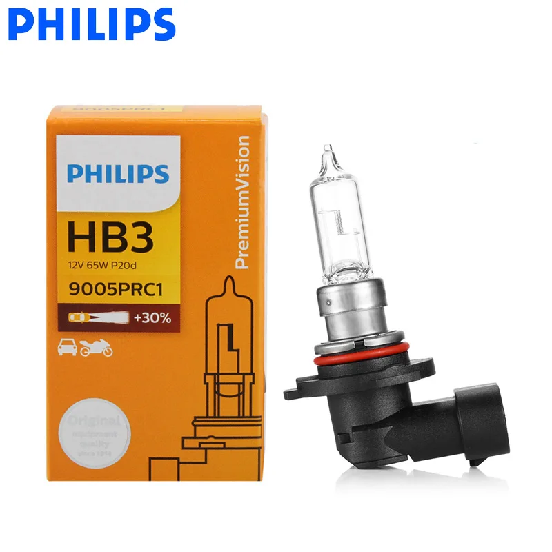 Philips HB3 9005 12 в 65 Вт P20d оригинальная автомобильная фара Премиум видения стандартная