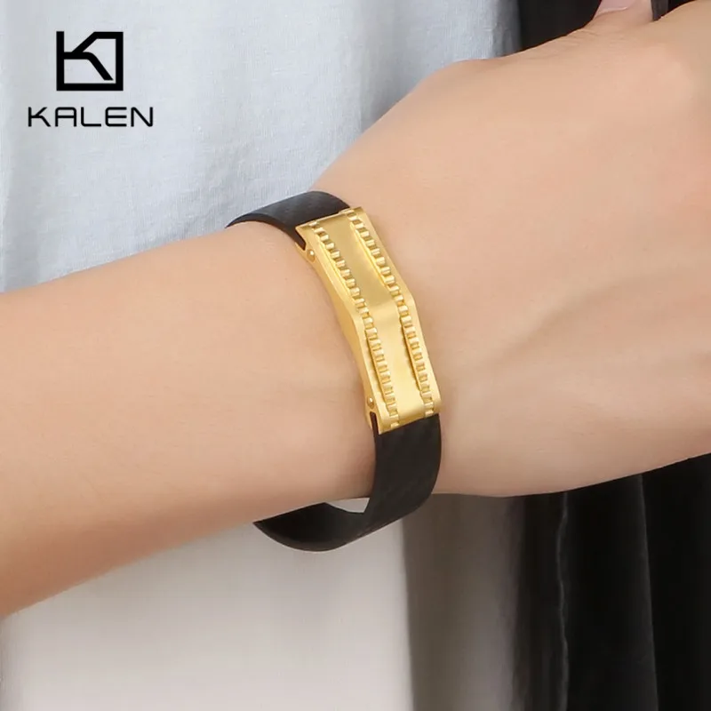 KALEN 22 5 см из нержавеющей стали золотой/серебряный браслет с подвеской и