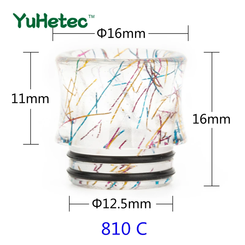 

1PCS YUHETEC 810 & 510 colorful Resin Drip tip for RDA RDTA RTA Electronic cigarette accessories