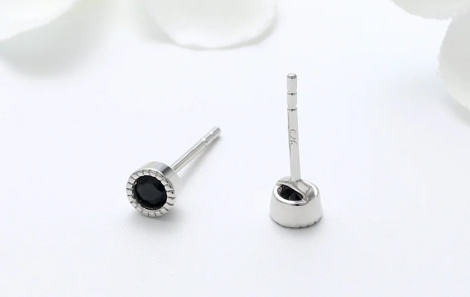 ORSA JEWELS настоящие 925 маленькие серьги-гвоздики для женщин, розовые, черные, прозрачные, фиолетовые, AAA ослепительные женские Серьги Brincos, ювелирные изделия для девушек SE119