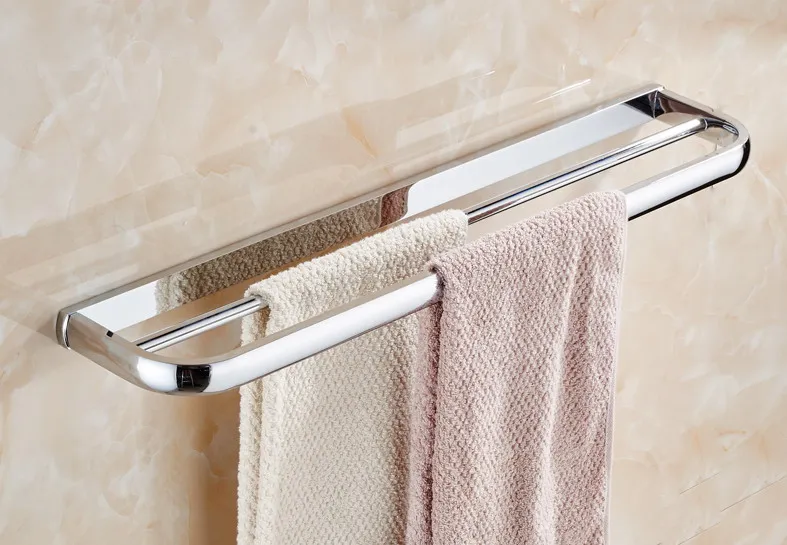 Wall Mounted Polished Chrome Brass Bathroom Double Towel Bar Rail Holder Accessory mba832 | Обустройство дома