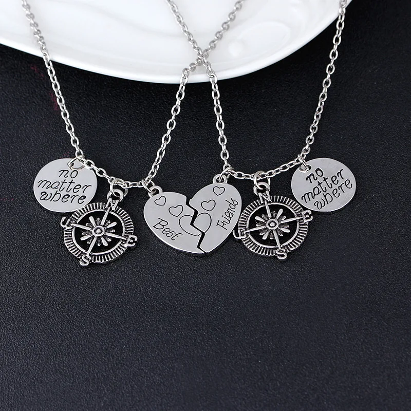 ON SALE Personalized Puzzle Pieces Necklace Set of 2/3/4/5/6 hand stampe Best Friends Autism Necklace BFF Couples Jewelry images - 6