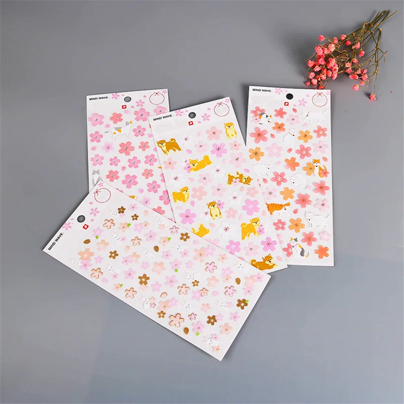 1 шт./розовые милые вишневые наклейки цветы Скрапбукинг Дневник Бумага для карт DIY