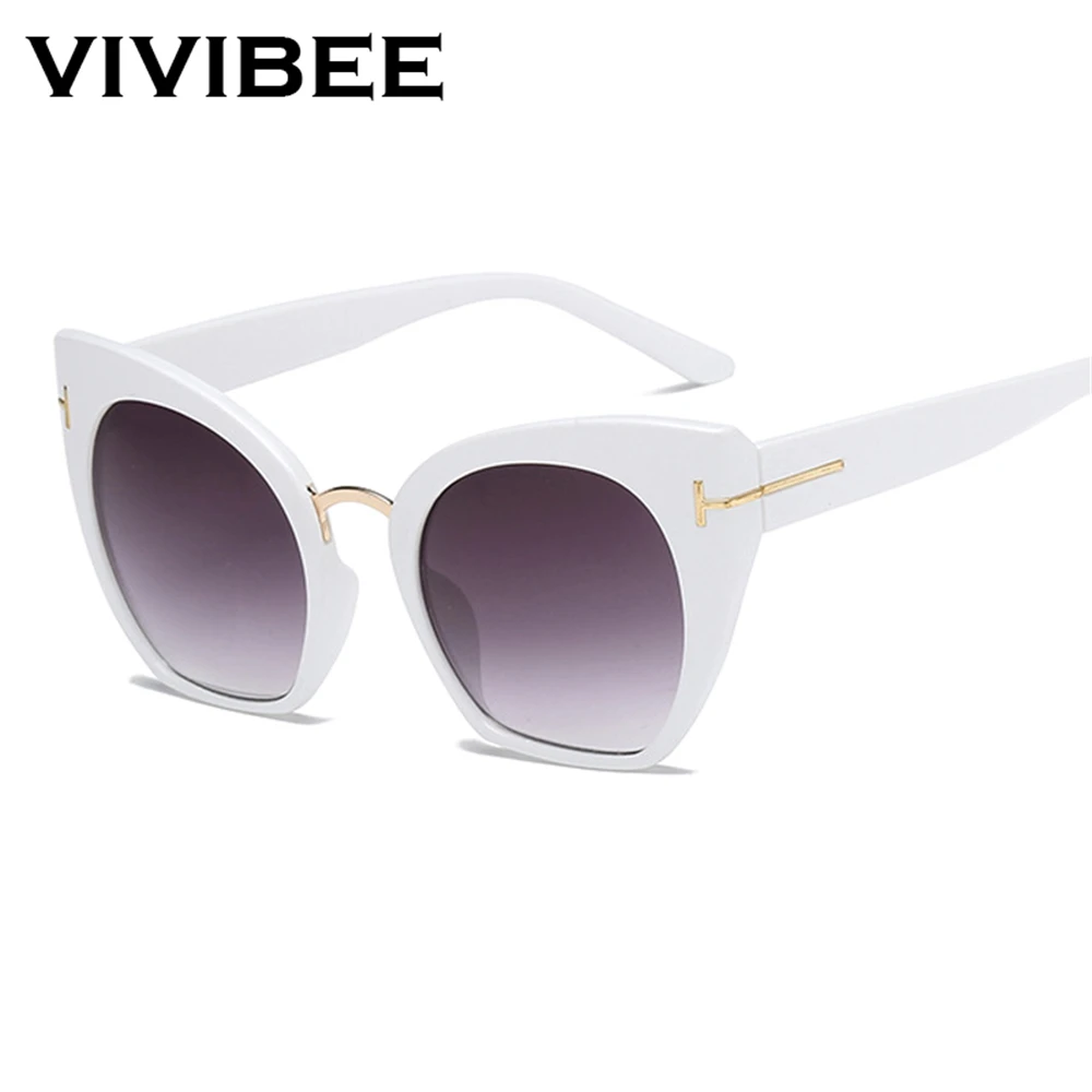 VIVIBEE негабаритных Винтаж солнцезащитные очки &quotкошачий глаз&quot Для женщин для