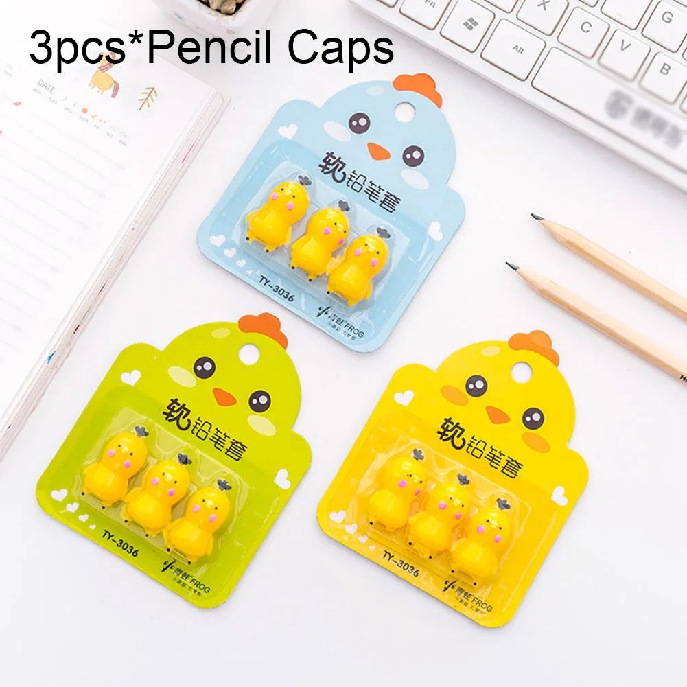 3 шт./компл. дети Чик морковь Форма шапки канцелярские карандаш кепки прочная